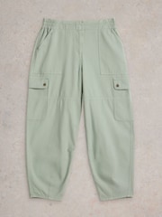 White Stuff Green Anabel Soft Barrel Cargo 100% Cotton Trousers - Image 6 of 7