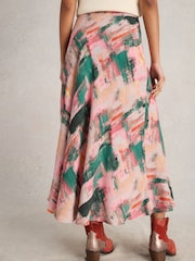 White Stuff Pink Hope Bias Cut Maxi Skirt - Image 2 of 6