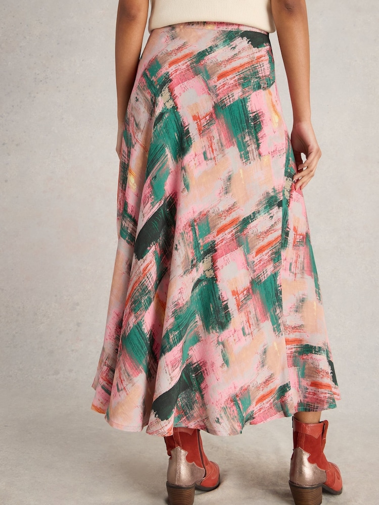 White Stuff Pink Hope Bias Cut Maxi Skirt - Image 2 of 6