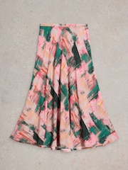 White Stuff Pink Hope Bias Cut Maxi Skirt - Image 5 of 6