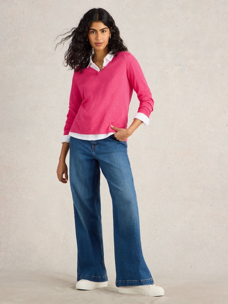 White Stuff Pink Naria Jumper - Image 1 of 6