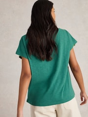 White Stuff Blue Canyon Woven Mix T-Shirt - Image 2 of 6