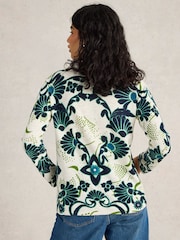 White Stuff Blue Naria Print Jumper - Image 2 of 6