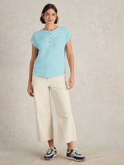 White Stuff Blue 100% Cotton Beth Blouses - Image 3 of 6
