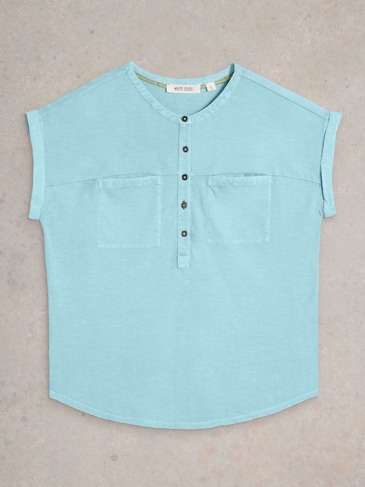 White Stuff Blue 100% Cotton Beth Blouses - Image 5 of 6