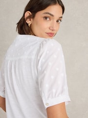 Белый - White Stuff Ellie Broderie Top - Image 4 of 6