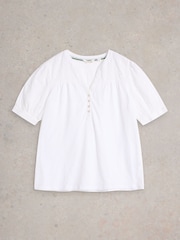 Белый - White Stuff Ellie Broderie Top - Image 5 of 6