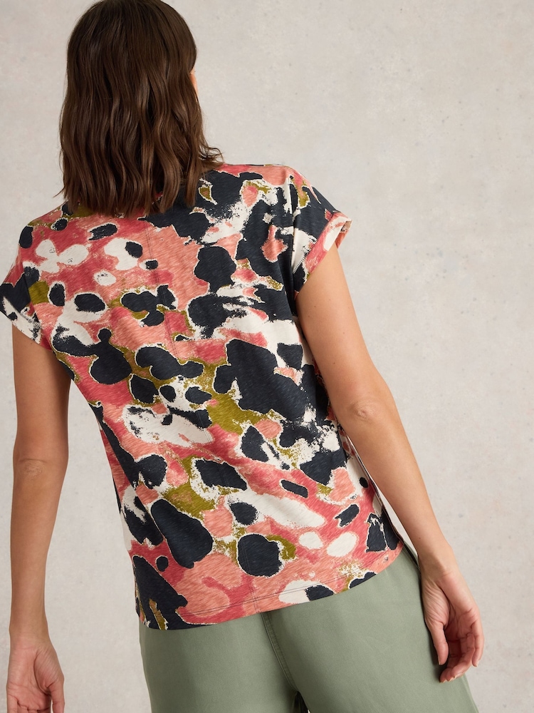 White Stuff Black Nelly Notch Neck 100% Cotton T-Shirt - Image 2 of 6