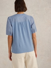 White Stuff Blue Ellie Broderie Top - Image 2 of 6