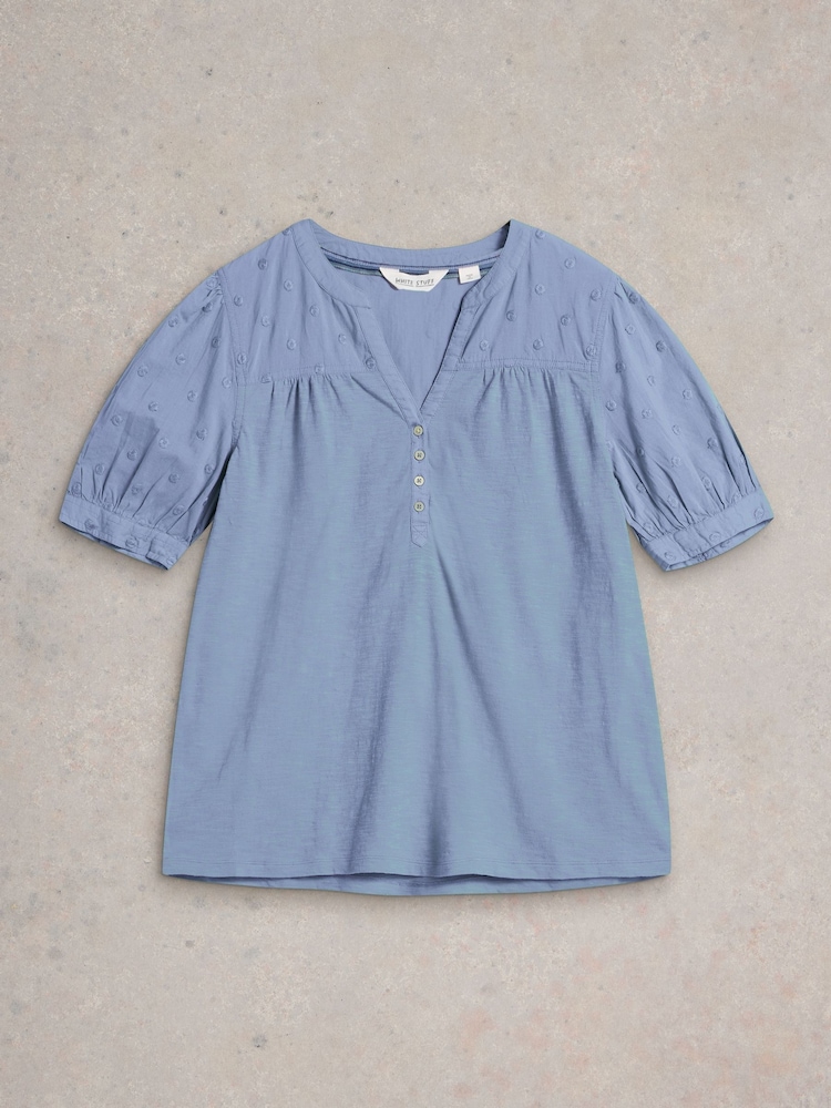 White Stuff Blue Ellie Broderie Top - Image 5 of 6