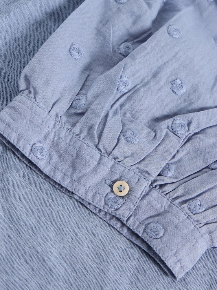 White Stuff Blue Ellie Broderie Top - Image 6 of 6