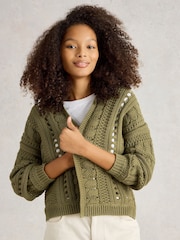 White Stuff Green Casey Crochet Cardigan - Image 1 of 6