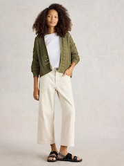 White Stuff Green Casey Crochet Cardigan - Image 4 of 6
