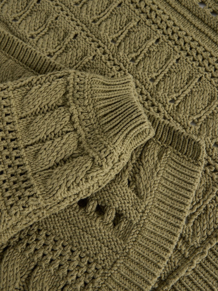 White Stuff Green Casey Crochet Cardigan - Image 6 of 6