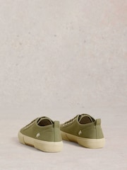 White Stuff Green Pippa Canvas Lace Up Trainers - Image 3 of 4