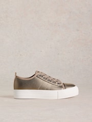 White Stuff Metallic Pippa Flatform Trainers - Image 1 of 4