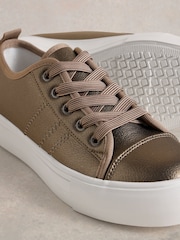 White Stuff Metallic Pippa Flatform Trainers - Image 4 of 4