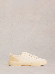 White Stuff Natural Pippa Canvas Lace Up Trainers - Image 1 of 4