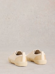 White Stuff Natural Pippa Canvas Lace Up Trainers - Image 3 of 4