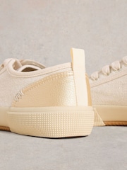 White Stuff Natural Pippa Canvas Lace Up Trainers - Image 4 of 4