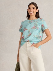 Azul - White Stuff 100% Cotton Abbie T-Shirt - Imagen 1 de 6