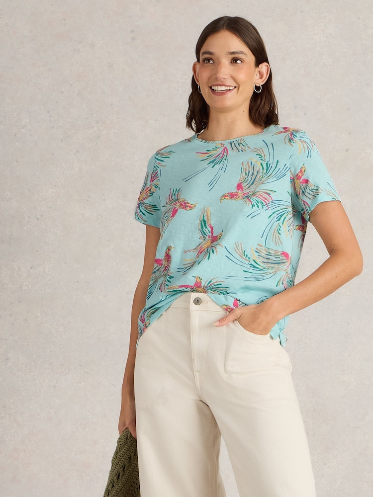 Azul - White Stuff 100% Cotton Abbie T-Shirt - Imagen 1 de 6