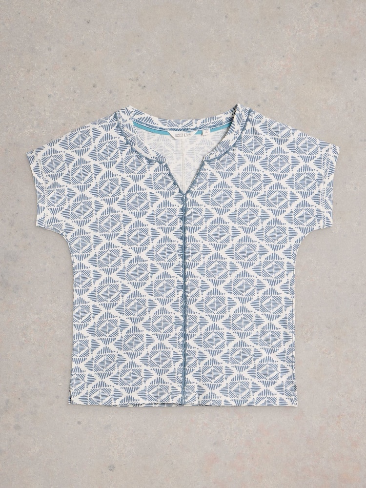 T-shirt White Stuff Nelly brodé à encoche 100% coton biologique - Image 5 of 6