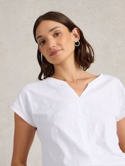 White Stuff Nelly Embroidered 100% Cotton T-Shirt - Imagen 2 de 6