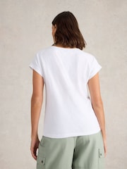 White Stuff Nelly Embroidered 100% Cotton T-Shirt - Imagen 3 de 6