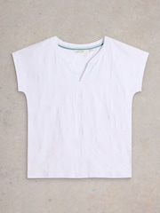 White Stuff Nelly Embroidered 100% Cotton T-Shirt - Imagen 5 de 6