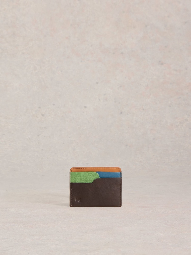 White Stuff Brown Rufus Leather Card Holder - Image 1 of 2