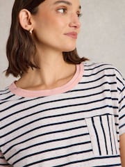White Stuff Blue 100% Cotton Dani T-Shirt - Image 4 of 6