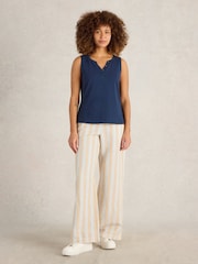 White Stuff Blue 100% Cotton Lola Vest - Image 1 of 6
