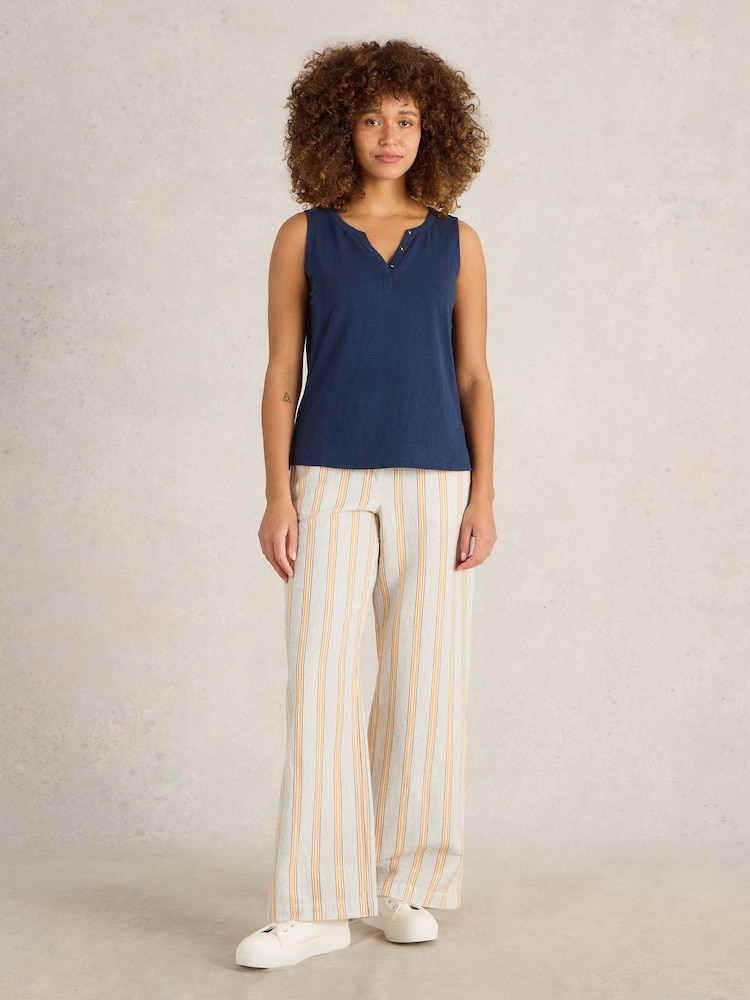 White Stuff Blue 100% Cotton Lola Vest - Image 1 of 6