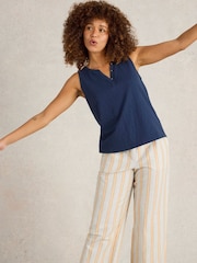 White Stuff Blue 100% Cotton Lola Vest - Image 3 of 6