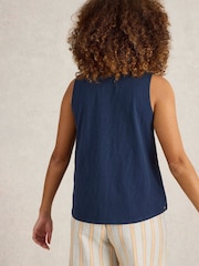 White Stuff Blue 100% Cotton Lola Vest - Image 4 of 6