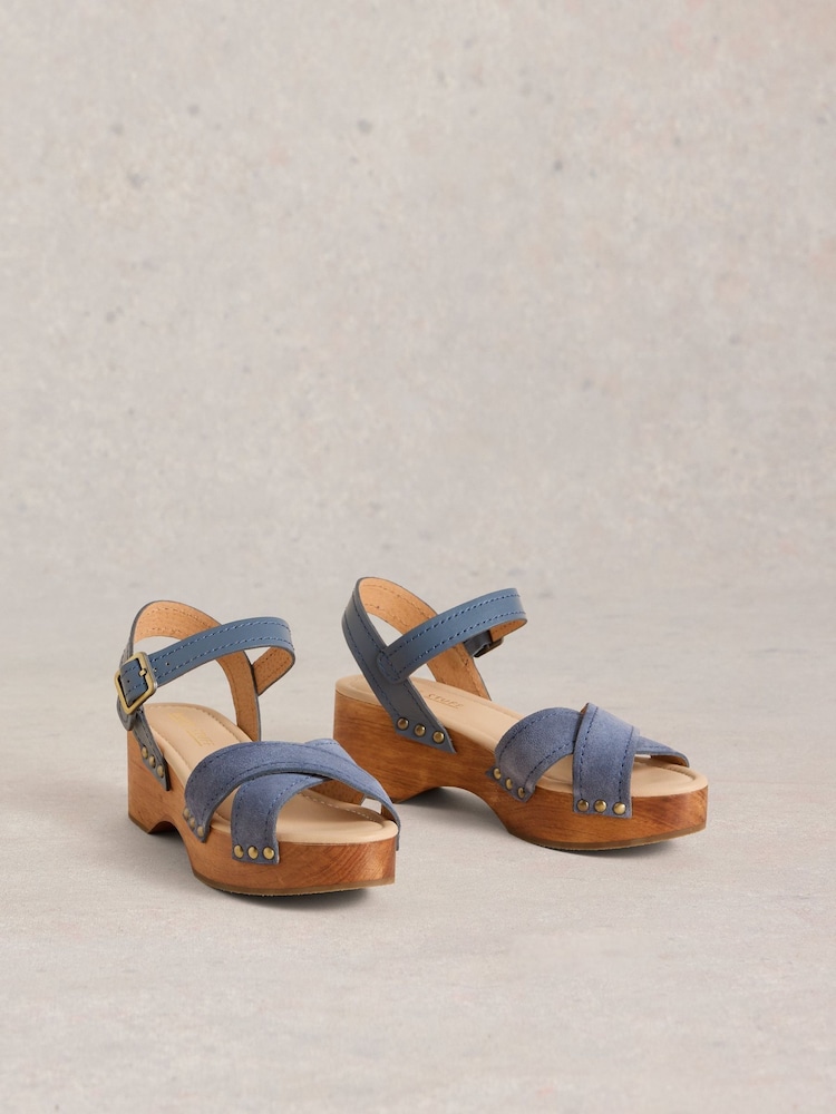 White Stuff Blue Phoebe Low Clogs - Image 2 of 4