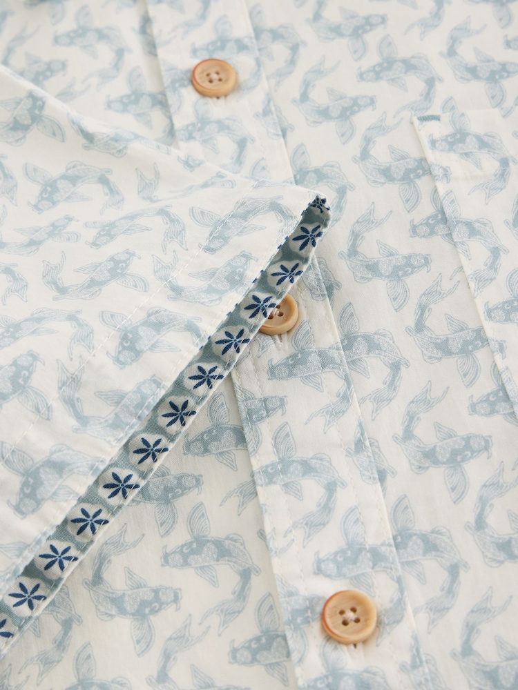 White Stuff White Salcombe Koi Printed Shirt - Image 6 of 6