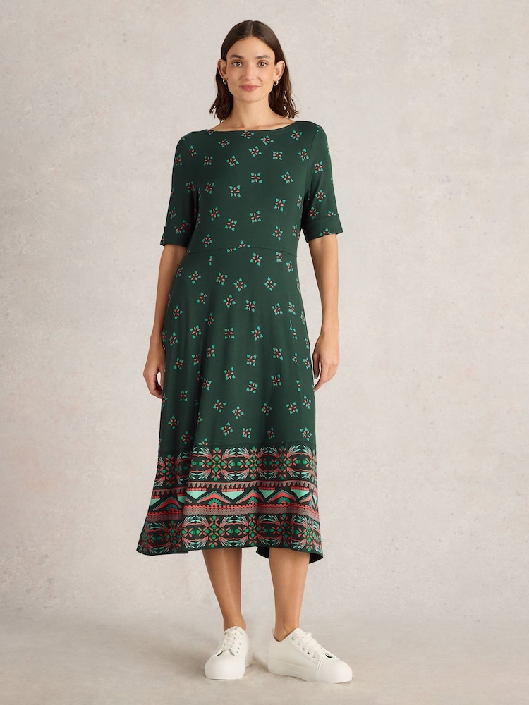 White Stuff Green Millie Jersey Dress - Image 2 of 6