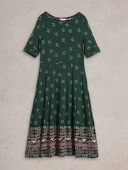 White Stuff Green Millie Jersey Dress - Image 5 of 6