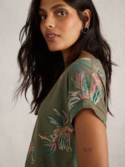 White Stuff Green Nelly Notch Neck T-Shirt - Image 2 of 6