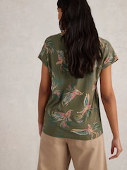 White Stuff Green Nelly Notch Neck T-Shirt - Image 4 of 6