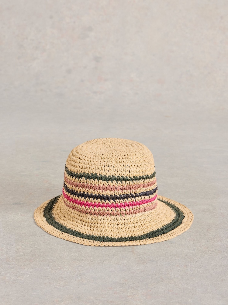 White Stuff Natural Striped Bucket Hat - Image 1 of 2