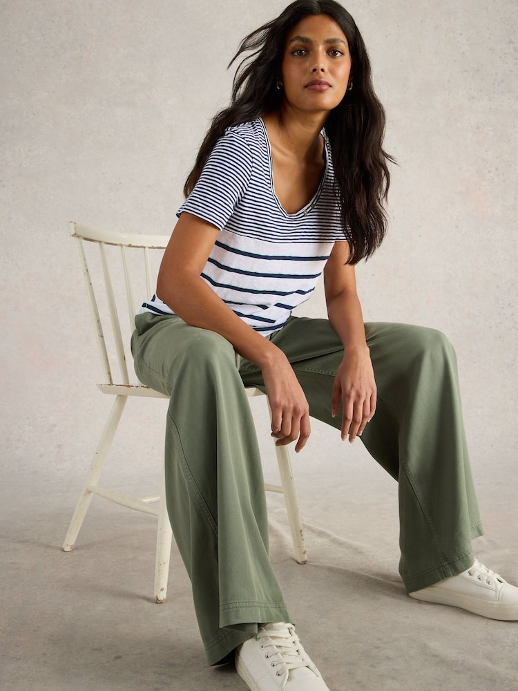 White Stuff Blue Nadia Short Sleeve T-Shirt - Image 2 of 4