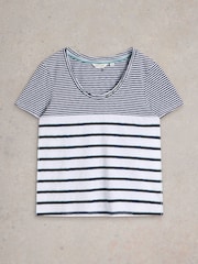 White Stuff Blue Nadia Short Sleeve T-Shirt - Image 3 of 4