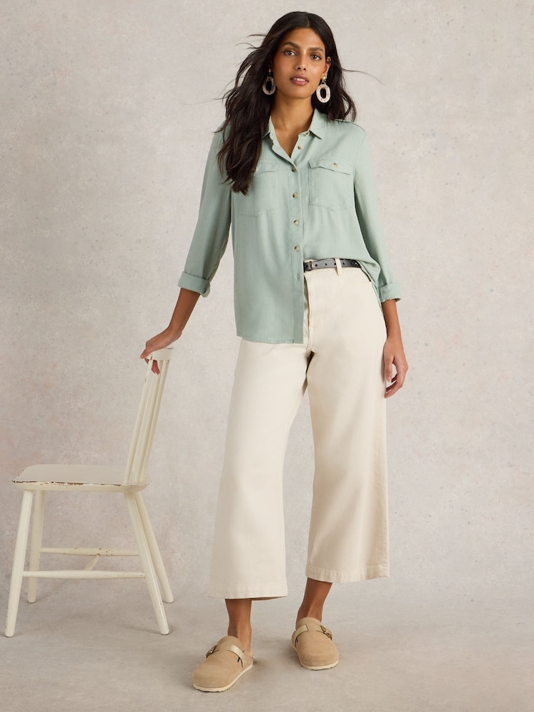 White Stuff Green Misha Utility Shirt - Image 1 of 6
