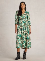 White Stuff Green Lucy Midi Dress - Image 1 of 7