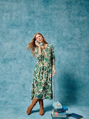 White Stuff Green Lucy Midi Dress - Image 2 of 7