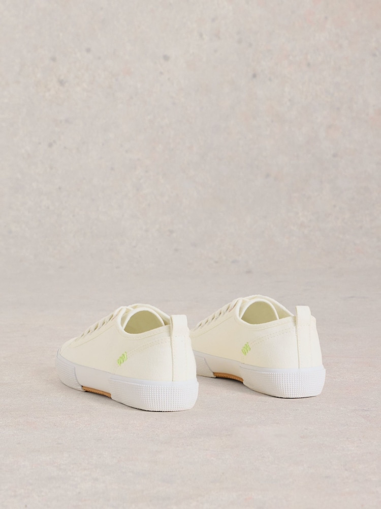 White Stuff White Pippa Canvas Lace Up Trainers - Image 3 of 4