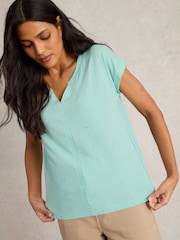 White Stuff Nelly Nep Notch Neck T-Shirt - Image 1 of 6